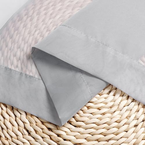 Image of Chyhomenyc Light Grey Sheer Valance for Windows, 42Wx12L, 2 Pack | Light Filtering Voile Soft Airy Topper Small Window Treatment Rod Pocket, Living Room Bedroom Laundry Basement