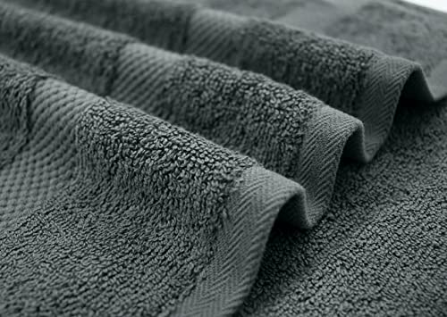 Image of DAN RIVER Bath Towels Set of 4, 27 x 54 Inches, 100% Cotton, Larger & Lighter Weight, Quicker to Dry, Super Soft and Absorbent, Ideal Gray Bath Towels for Daily Use