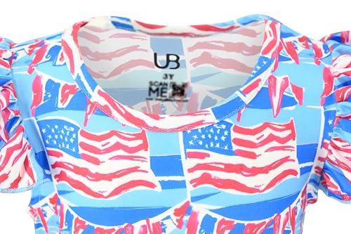 Image of Unique Baby Girls' Short Sleeve Everyday Printed Dresses for Kid and Toddler, Sizes 2T-12Y