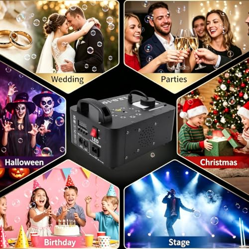 Máquina de humo vertical 1500W con control remoto DMX, luces LED RGB para escenario miniatura 6