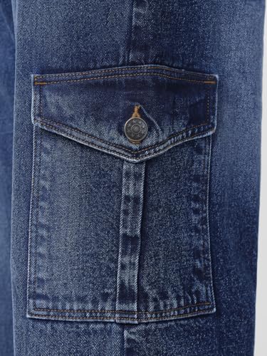 Image of Neostreak Men's Loose Baggy Fit Washed Cargo Jeans with 6 Pockets Non-Stretchable