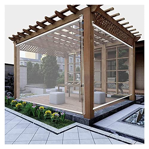 Lona impermeable transparente con cremallera, pantalla enrollable de PVC para toldo y balcón, 1 x 2 m, resistente a la intemperie