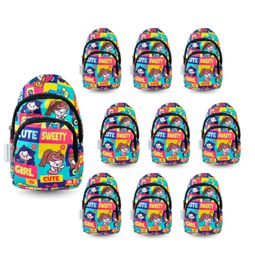 Image of Cots and Cuddles 10pc Girl Print Colourful Cross body Bags for Boys and Girls Kids School, Picnic, Return Gifts, Office