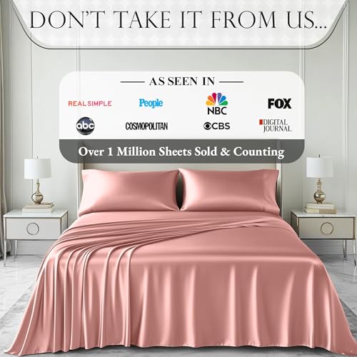 Image of DECOLURE Satin Sheets Full Size | Softer Than Silk | Luxury 4 Pc Bed Set
