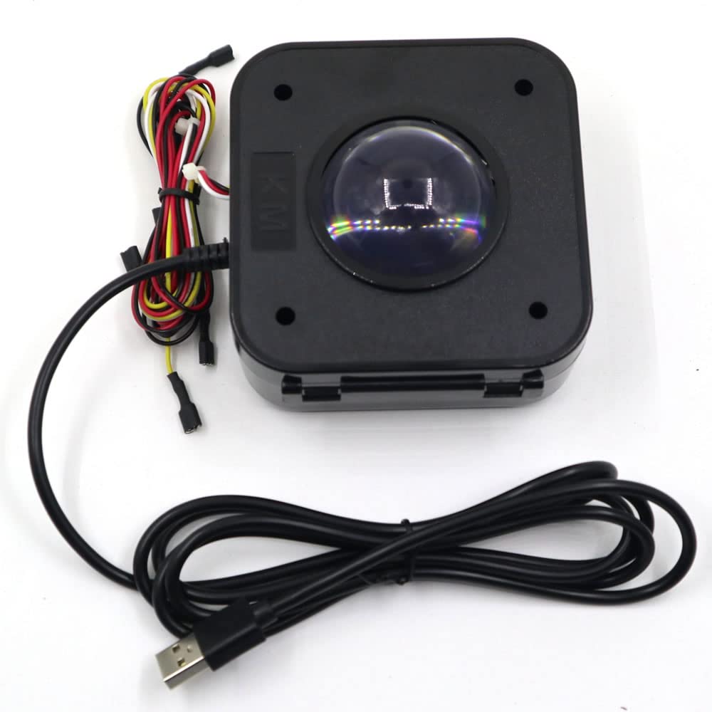 Arcade Trackball Mouse Illuminated 4.5cm Round LED Trackball Mouse PS/2 PCB Connector for Arcad e