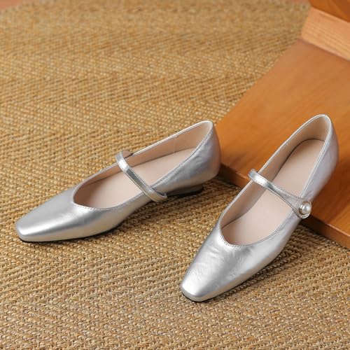 Women's Sweet Solid Color Mary Jane Shoes Wedge Heel Pumps with Single Strap3