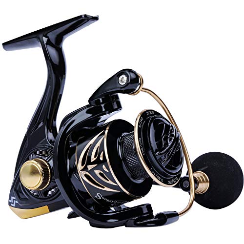 Sougayilang Spinning Reel,12+1 Stainless BB Fishing Reel,Ultra Smooth Powerful, Lightweight Graphite Frame, CNC Aluminum Spool for Saltwater Freshwater-2000G