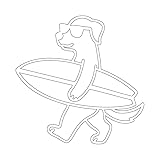 夏 ハワイ 犬 イヌ サーファー シール ステッカー カッティングステッカー ぱんだ サーフボード サマー summer 車 ハワイアン 海 南国 動物 アニマル イベント 店舗 施設 オフィス 賃貸 ドア 扉 床 壁 入口 窓 フロア ガラス 屋外 光沢タイプ・防水 耐水・屋外耐候3～4年 (白, 75mm)