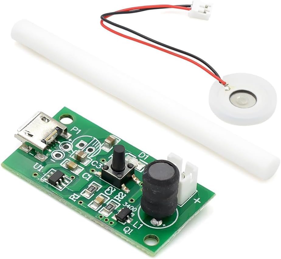 Image of Mini Air Humidifier DIY Kit, USB Mist Maker, Ultrasonic Piezoelectric Atomising Chip, Moisture Spray Fogger for Electronic Projects