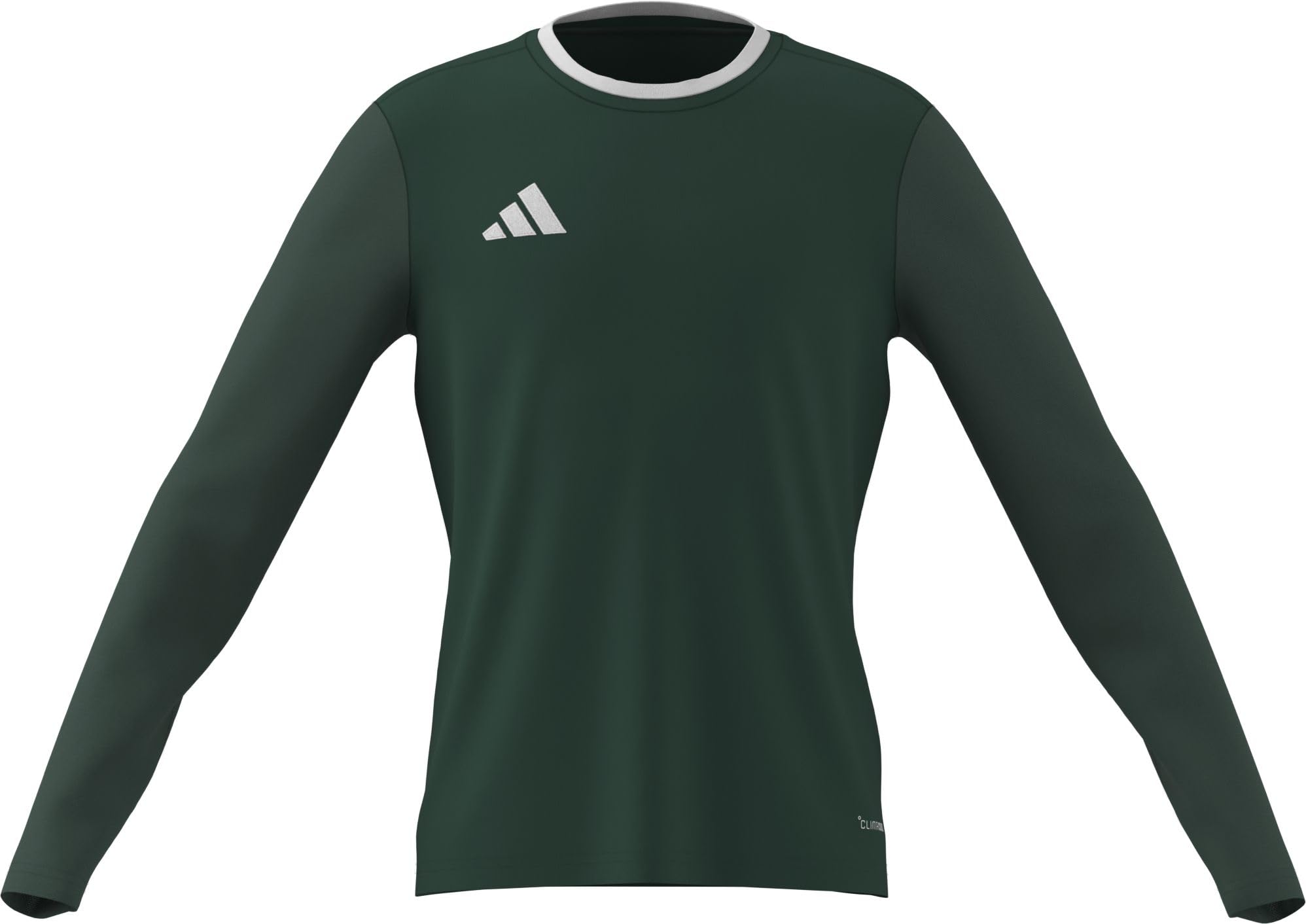 adidas Unisex Kids Entrada26 Long Sleeve Jersey Kids Shirt, Team Dark Green/White, 7-8 Years