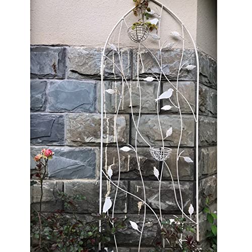 Paneles de enrejado de jardín vintage decorativos de alambre de hierro de metal para valla de flores para rosas, verduras y plantas trepadoras, disponible en verde o blanco, 101 x 35 cm, 120 x 39 cm