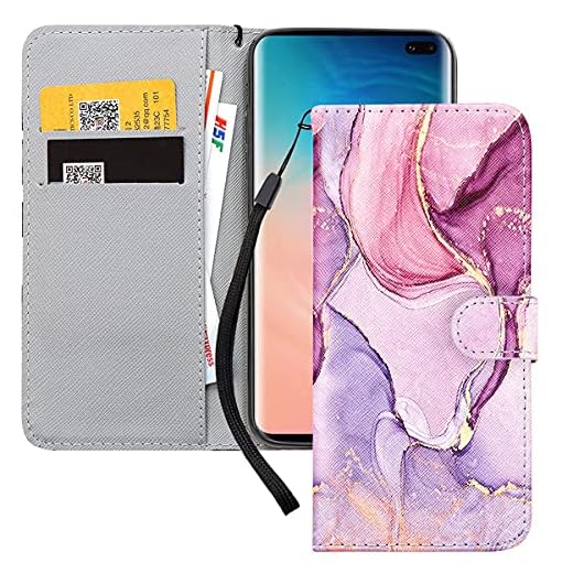 Yoedge Mobiltelefonskal för Samsung Galaxy S20/S11E läderfodral, rosa premium läder flip fodral med fashionabla mönster plånbok vikbart fodral mobilfodral för Samsung S20 5G 6,2 tum, marmor 2