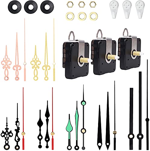 Katfort Clock Mechanism Replacement DIY Quartz Clock Movement Repair Parts Kit with 7 Sets of Clock Hands and Motor (20mm/ 0.79inch)