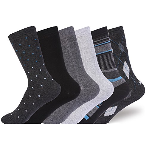 EnerWear-Coolmax 6P Pack Women's Aloe Infused Soft Modal Business Dress Socks (US 9-11, Color4)