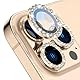 UICCVOKK Kameraschutz für iPhone 16 Pro/16 Pro Max Kamera Schutzfolie, iPhone 16Pro/16Promax* 3er Pack (Crystal Boxed) Diamantverkrustet - Gold/Wüstengold, Anti-Kratz-Diamant-Linsenfolie