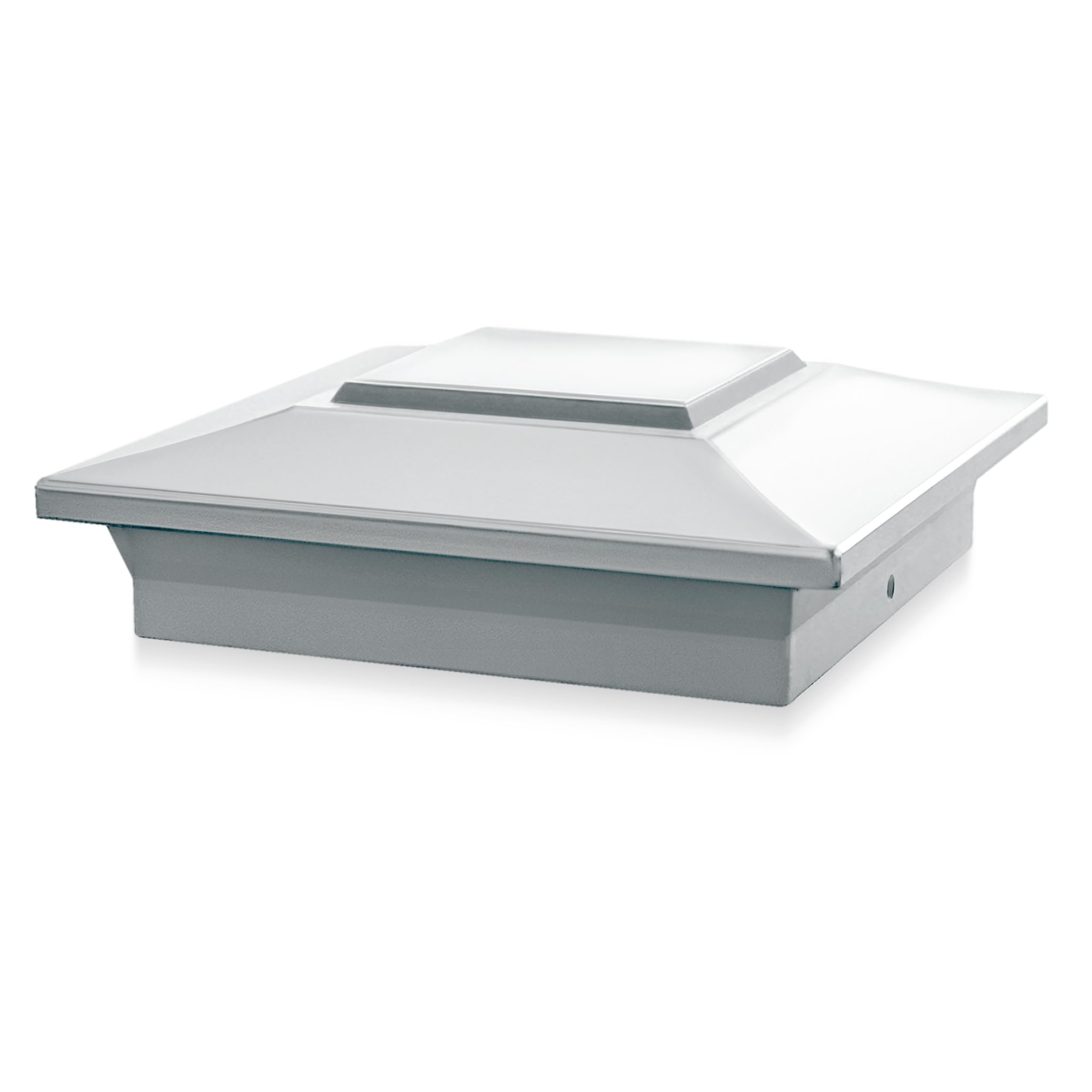 Classy Caps 6x6 Aluminum Post Cap - fits 5"x5", 5.5"x5.5" &amp; 6"x6" Deck &amp; Fence Posts - Cast Aluminum - Heavy Duty (White)