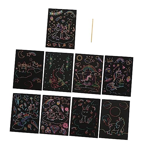 COSMEVIVI Scratch Off Cards Set 100 Sheets Luminous Scratch Paper Kids Art Supplies Safe