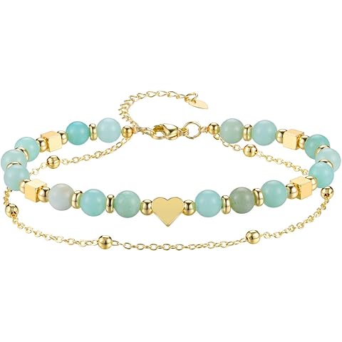 Top Plaza Chakra Crystal Beaded Bracelets for Women Natural Healing Crystal Gemstone Bracelet 6mm Stone Adjustable Bracelet Spiritual Jewelry Gifts for Mom Sister