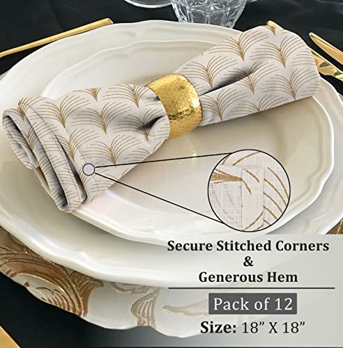 Ruvanti ZT-NPCT-0054 Cloth Napkins Set Of 12 Cotton 100%, 18X18 Inches Napkins Cloth Washable, Soft, Absorbent. Cotton Napkins For Parties thumb #4