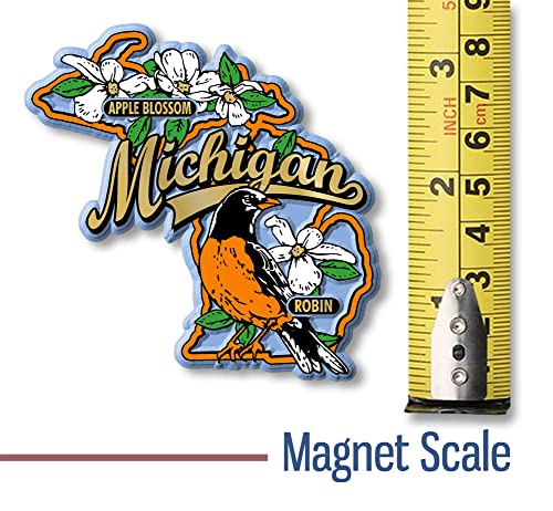 Imán decorativo estado de Michigan 3x3 pulgadas miniatura 5