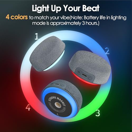 Image of Bluetooth Speaker Set Dual Pairing Stereo Sound,TWS & Magnetic Base - Portable Speaker with 10H Playtime(3H with Lights On),Wireless Speakers for TV Watching,Home Theater, Outdoor, Multi-Room