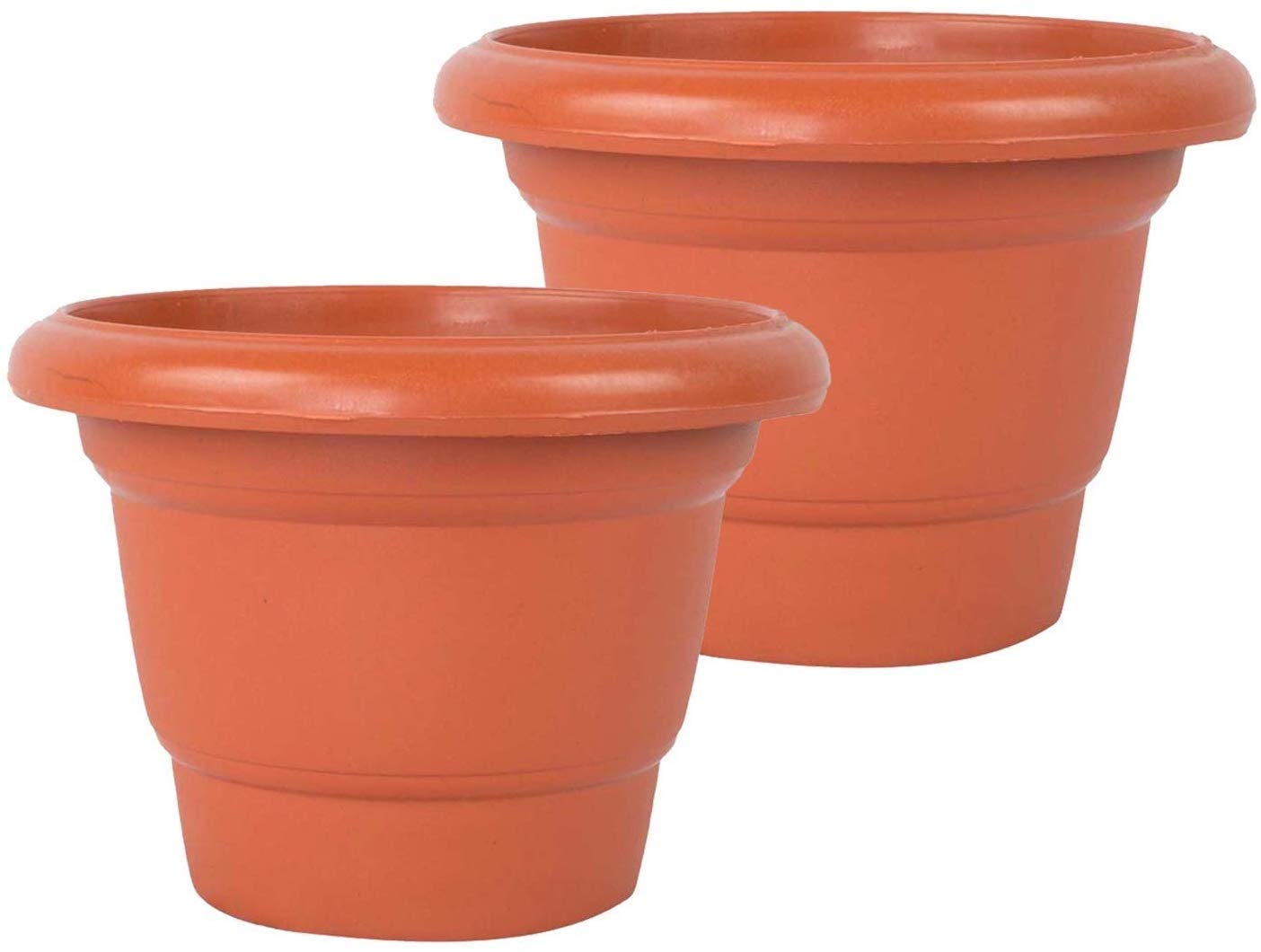 Dhwani Enterprise Garden Balcony Planters Pot Plastic Flower Pot (Medium, Brown) -Set of 2 (15CM X 12CM) (B096FCCZ6V) Amazon Price History, Amazon Price Tracker