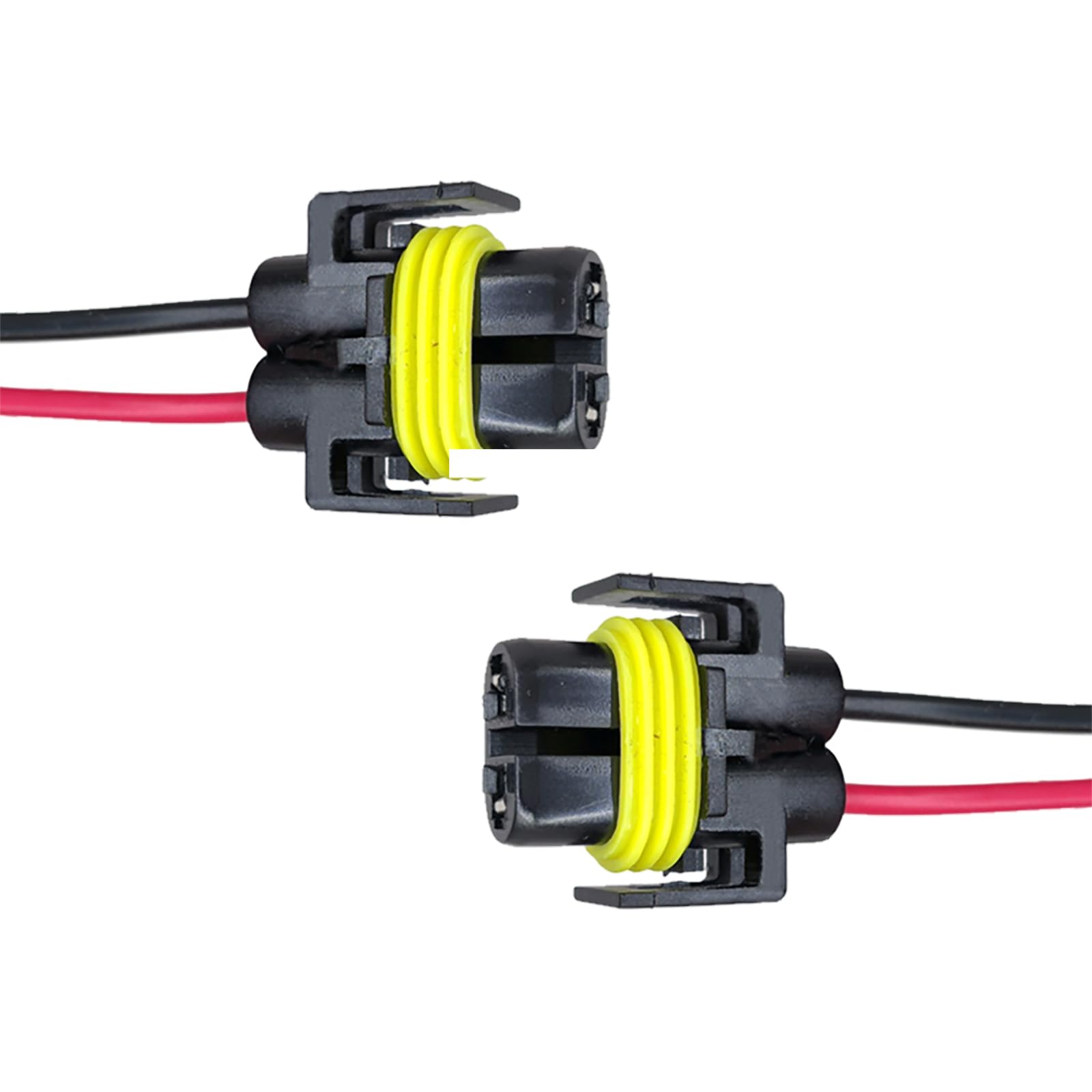 2 PCS H11 Headlight Wire Socket Connector, Extension Wiring Harness Sockets with Wires, Multi-Purpose Pigtail Adapter Plug for Fog Light High Low Beam Bulb (Black), DWLJX913BL-2PS