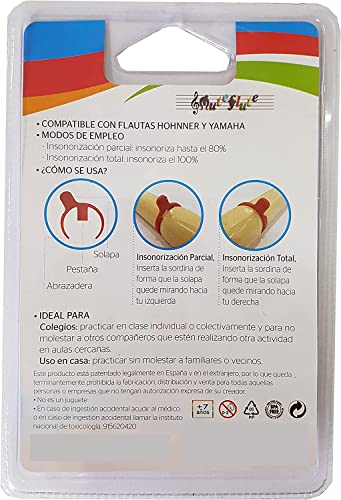 Blister 3 sordinas für Flöte (Hohner – Yamaha) Süß muteflute * Reduziert ganz oder teilweise insonoriza verschweigt (80%) (100%) Ihr Flöte