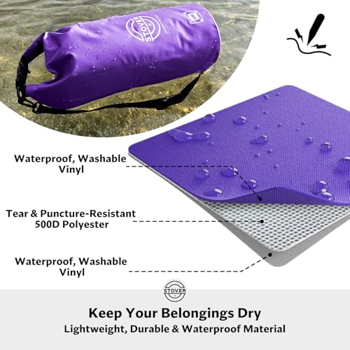 Image of STOVER 5 /10 /25 /30 /40L Waterproof Dry Bag, Medium Lightweight Roll Top Dry Bag Backpack w /Waterproof Phone Case, Kayaking, Travel, Hiking, Fishing, Tubing, Camping, the Beach, Men /Women (Purple)