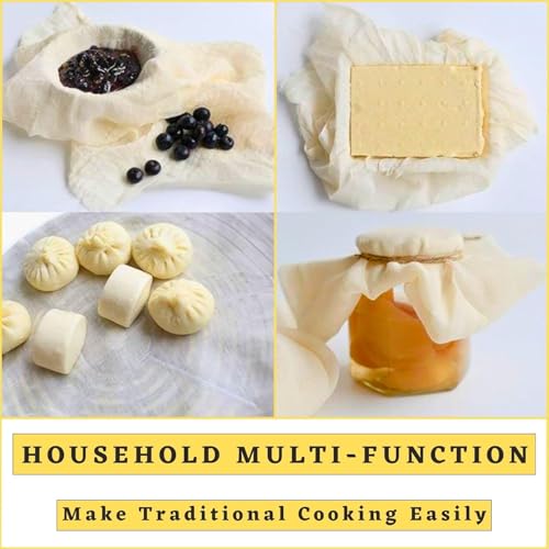 Image of 100% Muslin Cloth for Kitchen | Unbleached Cotton for Straining | Food Grade BPA Free | Chapati Roti Wrapping Fabric | Momos Idli Steaming -1x1.5 Meters, (100x150 Centimeters,White) (1.5 Meter)