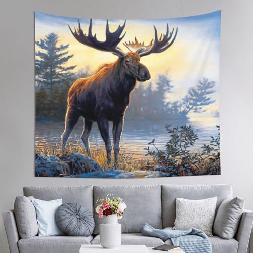 Tapiz de alce JEJEA de 152x130 cm para vestir paredes vacías y decorar fondos de habitación
