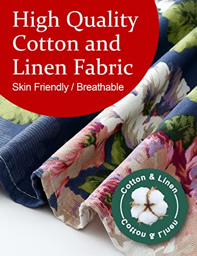 Image of Cozy Adjustable Cross Back Aprons for Women with Pockets Cotton Linen Cooking Kitchen Baking