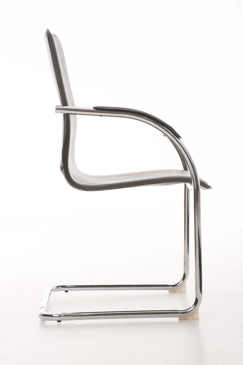 CLP - Melina, sedia per sala d’attesa a cantilever con braccioli, seduta in similpelle, con struttura in metallo Contemporaneo Grey