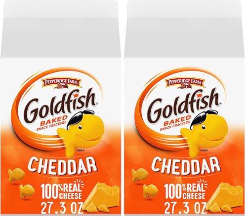 Goldfish Cheddar Cheese Crackers, 27.3 oz Carton (Pack of 2)