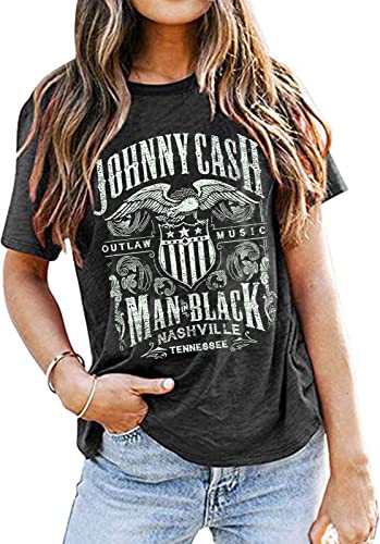 Cash Graphic Shirt Tees Women Vintage Country Music T-Shirt Casual Band Music Lovers Top Tee3