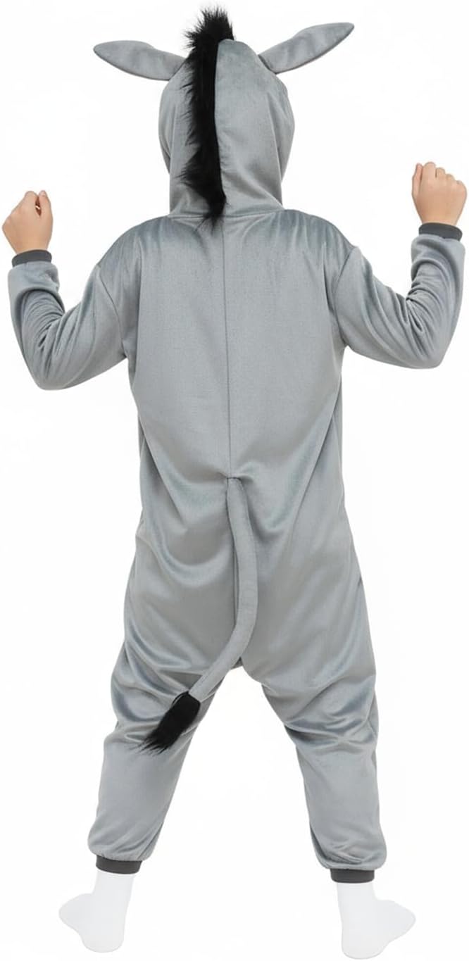Kids Hooded Animal Costume - Unisex Halloween Dress-Up Outfit & Cosplay Playwear for Boys & Girls Ages 4-12