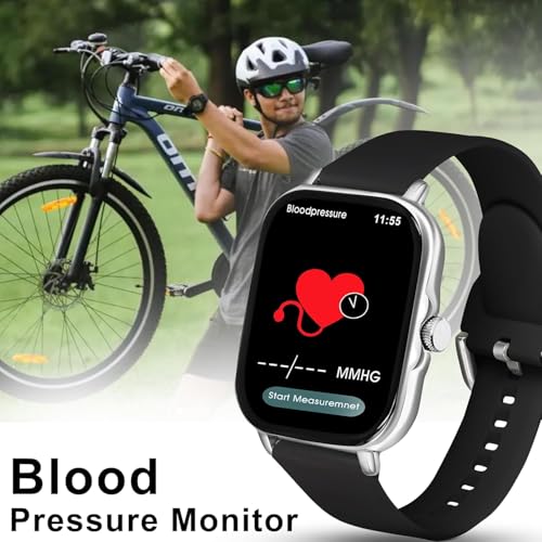 Image of H06 Bluetooth Smartwatch for Men & Women | Fitness & Health Tracker with Heart Rate, Blood Oxygen & Sleep Monitor (Grey) (Black)