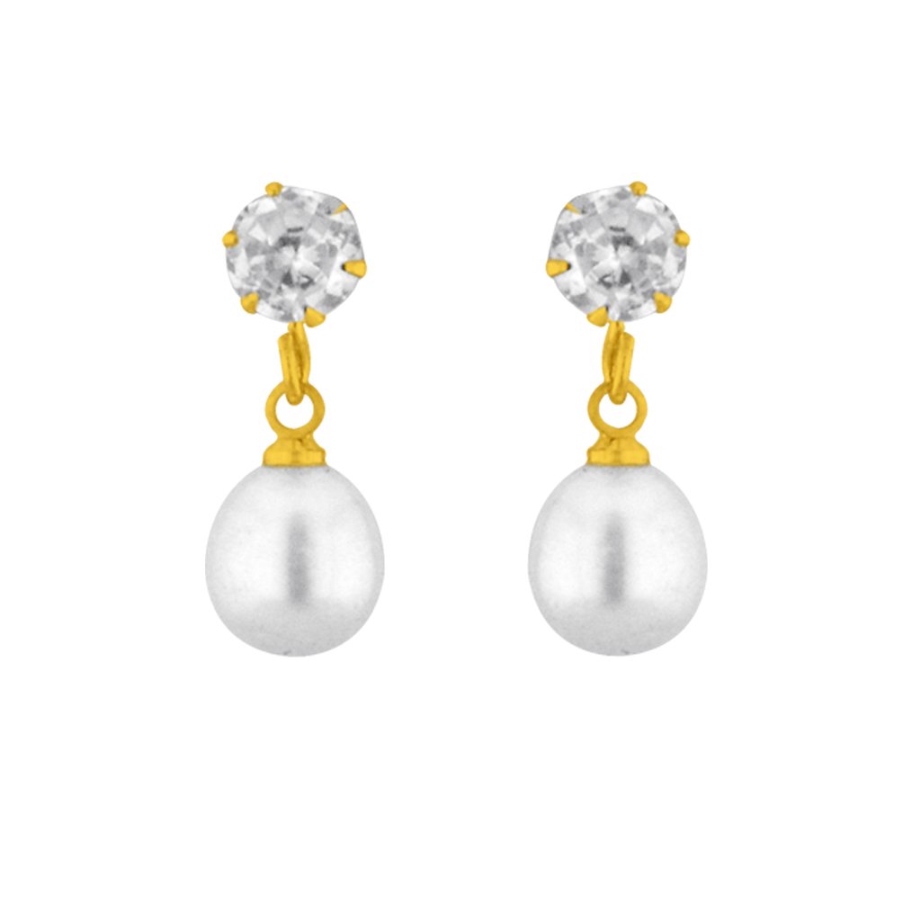 Sri Jagdamba Pearls Dealer White Drop Pearl Earrings For Women (B00WR2YCCQ) Amazon Price History, Amazon Price Tracker
