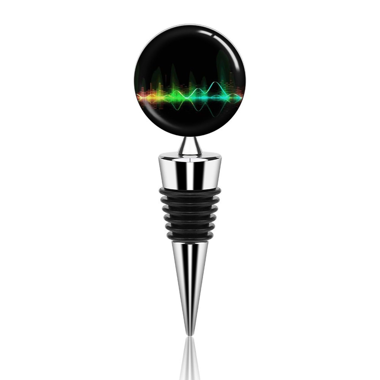 Bouchon de bouteille de vin en alliage de zinc robuste design onde de musique