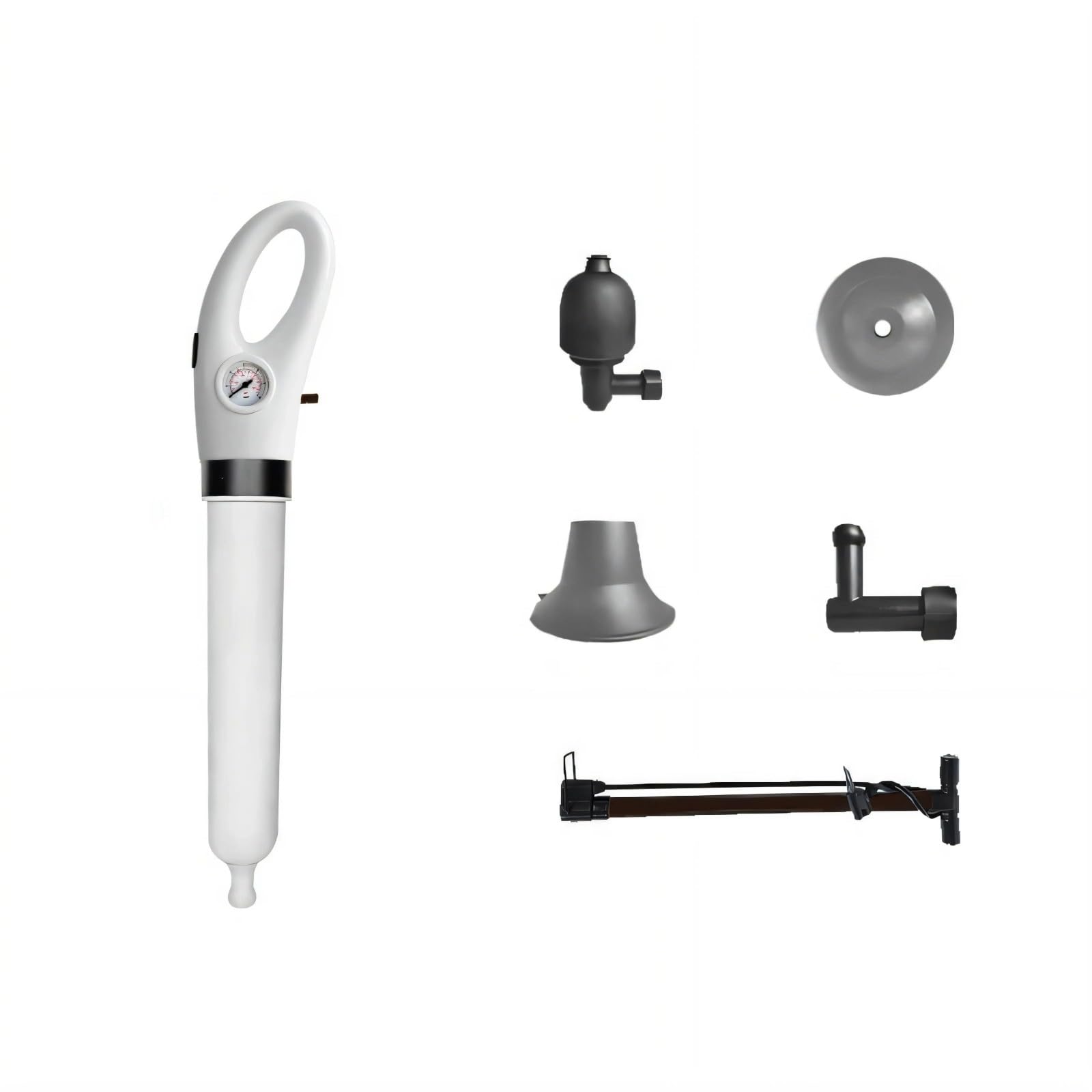 CAZSTYK Pressure Drain Cleaner Tool with Visual Gauge Nozzles for Bathroom Kitchen Clog Remover for Toilets Sinks