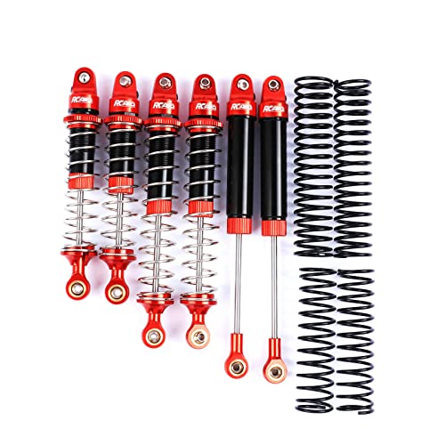RCAWD Full Aluminum Front Rear Shocks For 1/10 LOSI Baja Rey 4WD LOSI Hammer Rey U4 Rock Racer Shocks Upgrade Parts Red