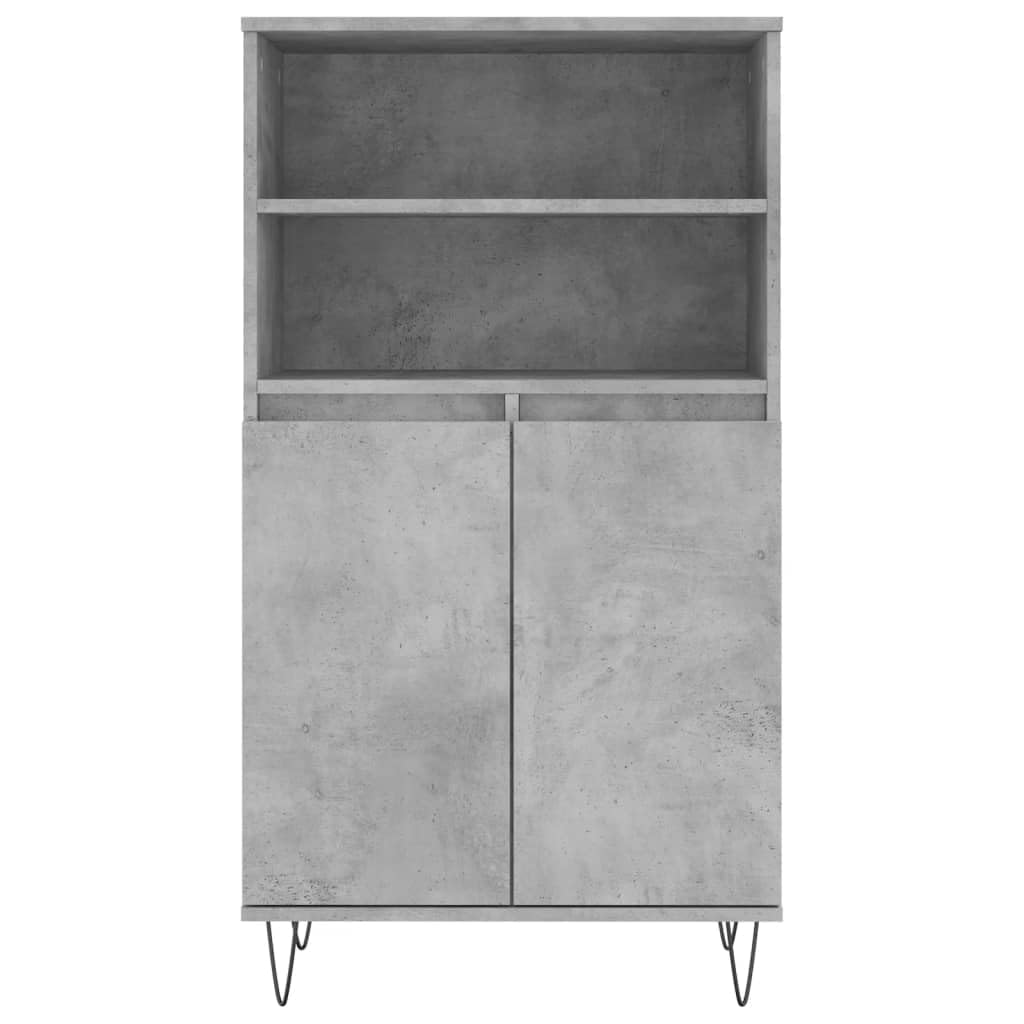 Aparador industrial de 60 x 36 x 110 cm, madera y metal, 6 compartimentos con puertas, salón, cocina, despensa