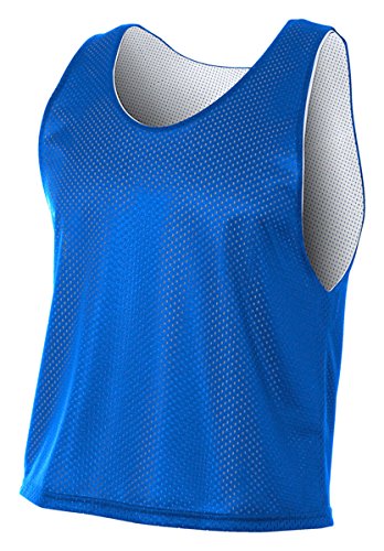A4 Boys Lacrosse Reversible Practice Jersey,Royal/White,L
