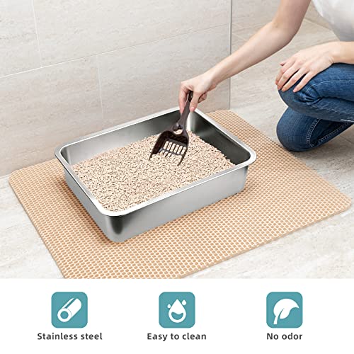 Arenero para gatos acero inoxidable 16x12x4 pulgadas miniatura 5