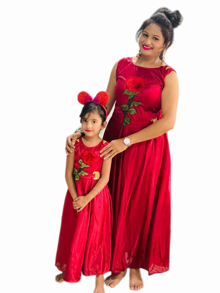 BENKILSWomen's and Girl's One Piece Morron Mom and Daughter Dress