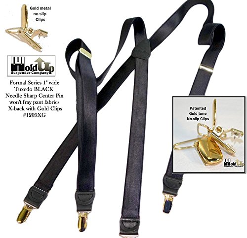 Image of Hold-Up Formal Series Men's X & Y-Back Suspenders with No-Slip Clips | Available in traditional X-back and Y-back styles for business, formal, and dress occasions.