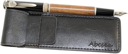 KOMEYAペン、ソードペンカバー万年筆、高貴な本物の木製万年筆ミディアムペン先ヴィンテージスタイルペンポーチ-レッドウッド(カラー:ブラウンウッド)
