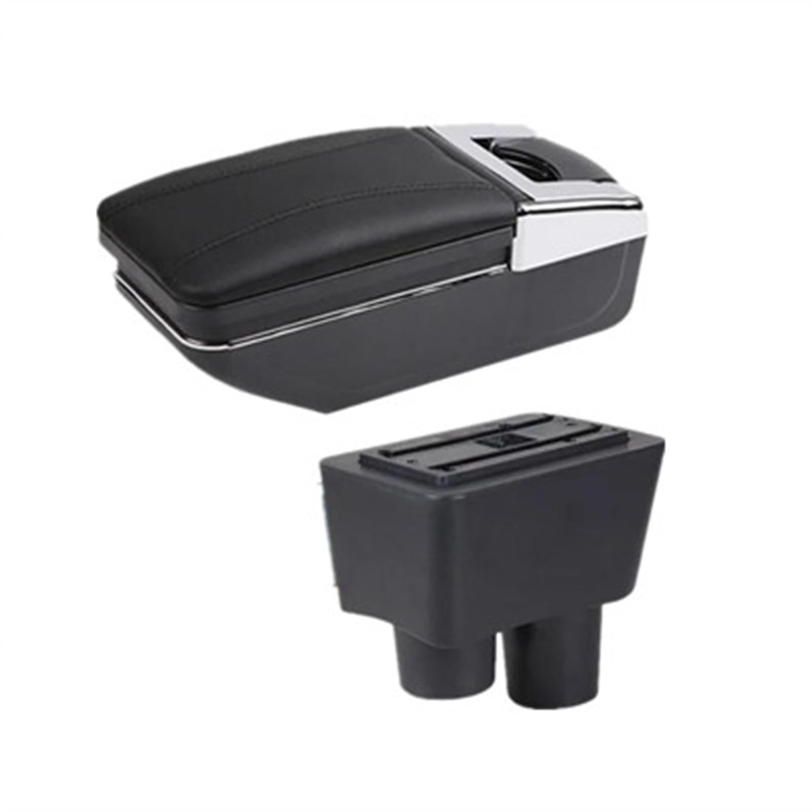 NOHEEU Car Interior Accessories Center Console Storage Box Multifunctional Armrest For Almera For Versa(A black line)
