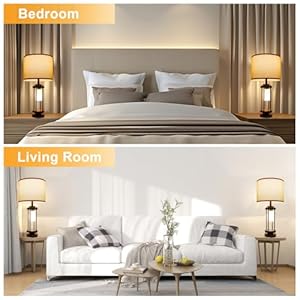 Table Lamps for Living Room, 27'' Tall Lamps Set of 2 with USB C+A Charge Ports, Retro Farmhouse Table Lamp for Night Stands, Rustic Bedsides Lamp with 2 Light, Industrial Nightstand Lamps for Bedroom Table Lamps for Living Room 27 Tall Lamps Set of 2 with USB CA Charge Ports Retro Farmhouse Table Lamp for Night Stands Rustic Bedsides Lamp with 2 Light Industrial Nightstand Lamps for Bedroom