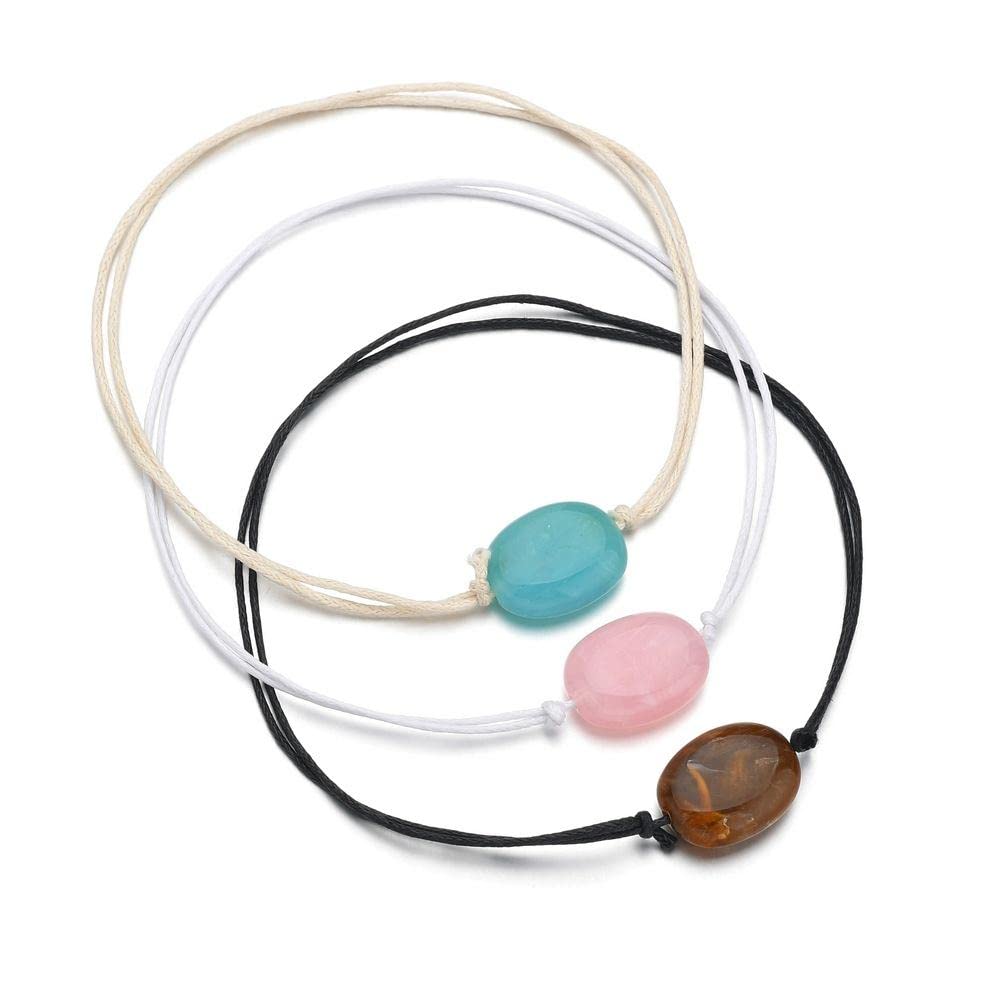 cavigliera Cavigliera con perline acriliche Semplice cavigliera multistrato intrecciata a mano Cavigliera da donna Gioielli regalo